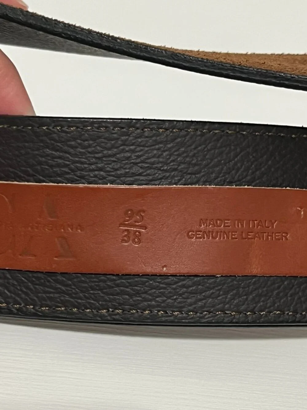 Artisan Italy Made Leather Suede Belt 95/38 Brown Western Boho Old Money